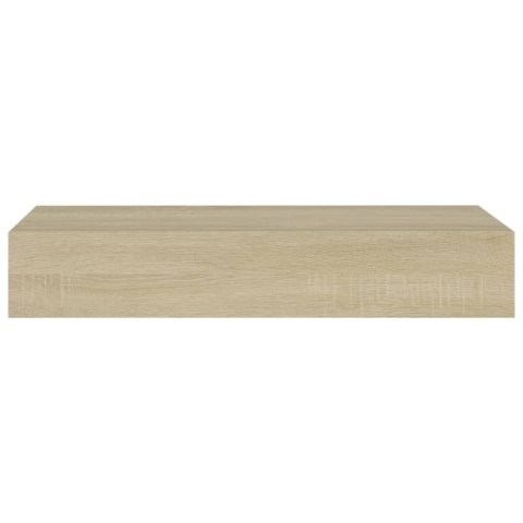  Półka ścienna z szufladą, kolor dębu, 60 x 23,5 x 10 cm, MDF Lumarko!