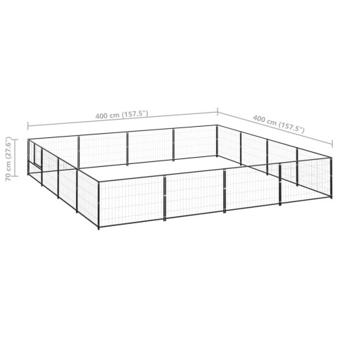  Kojec dla psa, czarny, 16 m², stalowy Lumarko!