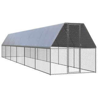  Klatka zewnętrzna dla kurcząt, 2x12x2 m, stal galwanizowana Lumarko!