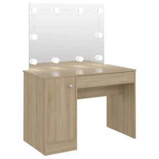  Toaletka z oświetleniem LED, 110x55x145 cm, MDF, kolor dębu Lumarko!