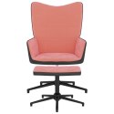  Fotel z podnóżkiem, różowy, aksamit i PVC Lumarko!
