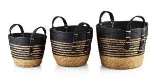 BALI Komplet 3 koszy 33x33xH:26/28x28xH:23/23x23xH:20cm Lumarko!
