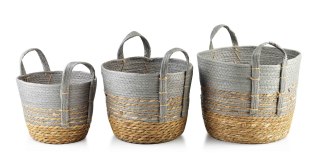 BALI Komplet 3 koszy 33x33xH:26/28x28xH:23/23x23xH:20cm Lumarko!
