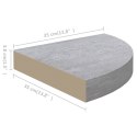  Narożna półka ścienna, szarość betonu, 35x35x3,8, MDF Lumarko!
