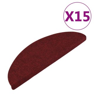 VidaXL Samoprzylepne nakładki na schody, 15 szt., 65x22,5x3,5 czerwone