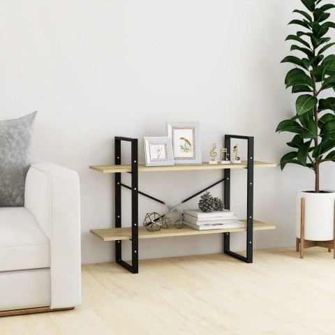  2-poziomowy regał na książki, dąb sonoma, 100x30x70 cm, płyta Lumarko!