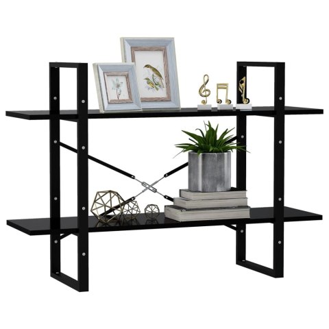  2-poziomowy regał na książki, czarny, 100x30x70 cm, płyta Lumarko!