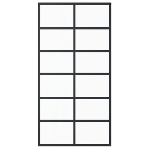  Drzwi przesuwne z osprzętem, szkło ESG i aluminium, 102x205 cm Lumarko!