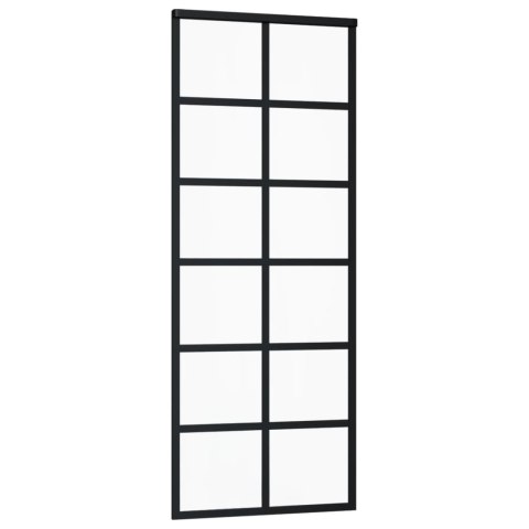  Drzwi przesuwne z osprzętem, szkło ESG i aluminium, 76x205 cm Lumarko!