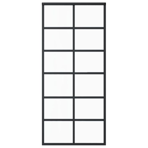  Drzwi przesuwne z osprzętem, szkło ESG i aluminium, 90x205 cm Lumarko!