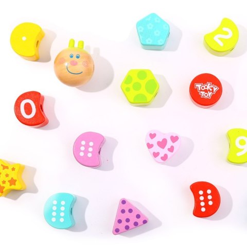  Drewniane Klocki Do Nawlekania Gąsienica Nauka Liczenia 20 Elementów Lumarko!