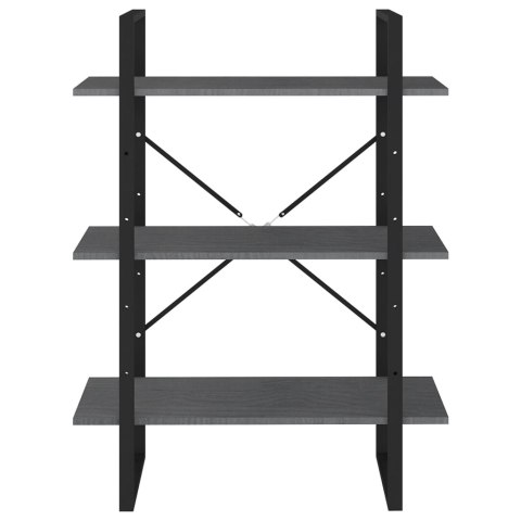  3-poziomowy regał na książki, szary, 80x30x105 cm, sosnowy Lumarko!