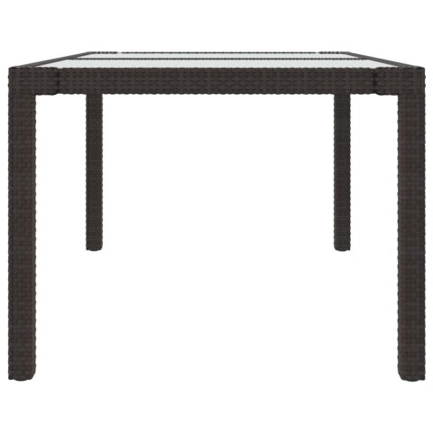  Stół ogrodowy, 150x90x75 cm, szkło i rattan PE, brązowy Lumarko!