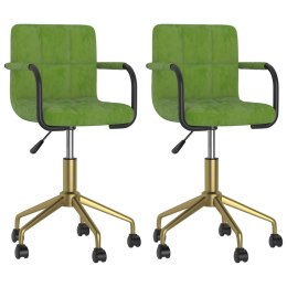  Obrotowe krzesła stołowe, 2 szt., jasnozielone, obite aksamitem Lumarko!
