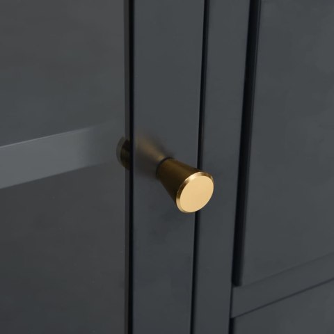  Komoda, antracytowa, 75x35x70 cm, stal i szkło hartowane Lumarko!