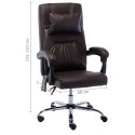  Krzesło biurowe z funkcją masażu, brązowe, sztuczna skóra Lumarko!