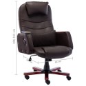  Krzesło biurowe z funkcją masażu, brązowe, sztuczna skóra Lumarko!
