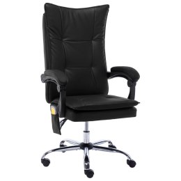  Krzesło biurowe z funkcją masażu, czarne, obite sztuczną skórą Lumarko!