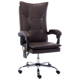  Krzesło biurowe z masażem, brązowe, obite sztuczną skórą Lumarko!