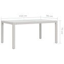  Stół ogrodowy, 150x90x75 cm, szkło i rattan PE, biały Lumarko!