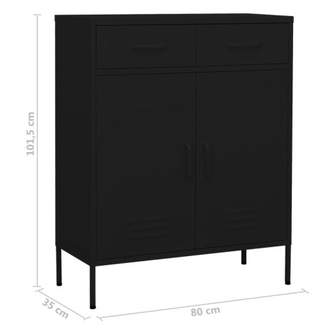  Szafka, czarna, 80x35x101,5 cm, stalowa Lumarko!