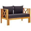  2-osobowa ławka ogrodowa z poduszkami, 122 cm, drewno akacjowe Lumarko!