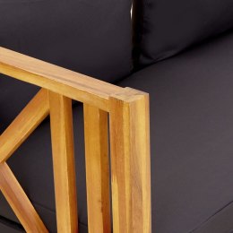  2-osobowa ławka ogrodowa z poduszkami, 122 cm, drewno akacjowe