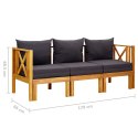  3-osobowa ławka ogrodowa z poduszkami, 179 cm, drewno akacjowe Lumarko!