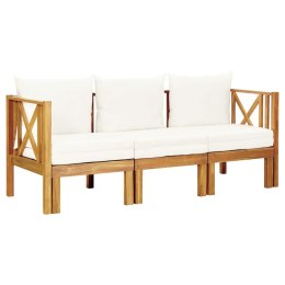 Lumarko 3-osobowa ławka ogrodowa z poduszkami, 179 cm, drewno akacjowe