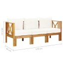  3-osobowa ławka ogrodowa z poduszkami, 179 cm, drewno akacjowe Lumarko!