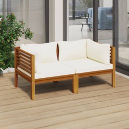  2-osobowa sofa ogrodowa, kremowe poduszki, drewno akacjowe Lumarko!