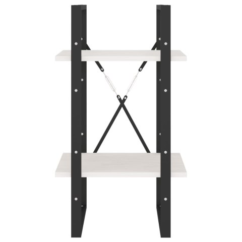  2-poziomowy regał na książki, biały, 40x30x70 cm, sosnowy Lumarko!