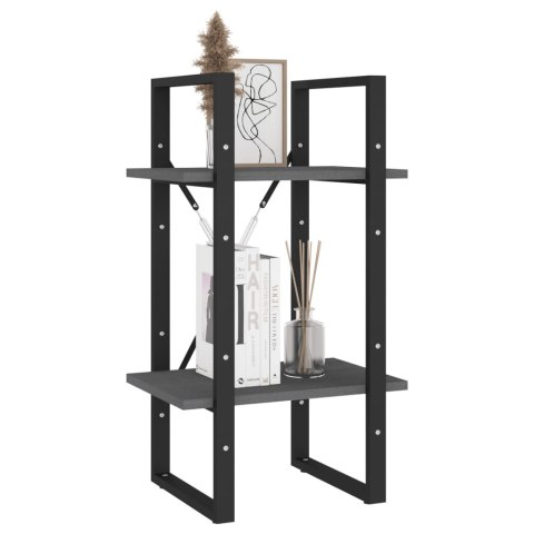  2-poziomowy regał na książki, szary, 40x30x70 cm, sosnowy Lumarko!