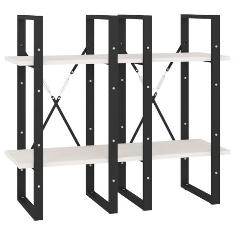  4-poziomowy regał na książki, biały, 40x30x140 cm, sosnowy Lumarko!