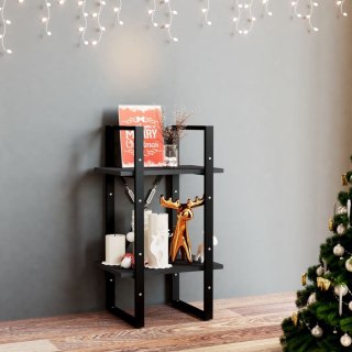  2-poziomowy regał na książki, czarny, 40x30x70 cm, sosnowy Lumarko!
