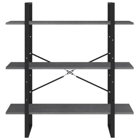  3-poziomowy regał na książki, szary, 100x30x105 cm, sosnowy Lumarko!