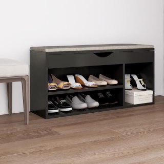  Ławka na buty z poduszką, szara, 104x30x49 cm, płyta wiórowa Lumarko!