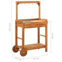  Ogrodowy wózek kuchenny, lite drewno akacjowe, 92x43,5x141,5 cm Lumarko!
