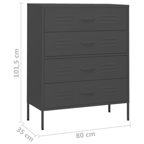  Szafka z szufladami, antracytowa, 80x35x101,5 cm, stalowa Lumarko!