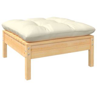  2-osobowa sofa ogrodowa z kremowymi poduszkami, drewno sosnowe Lumarko!