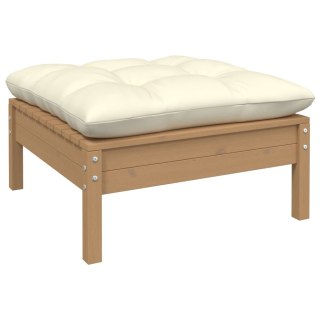  2-osobowa sofa ogrodowa z kremowymi poduszkami, drewno sosnowe Lumarko!