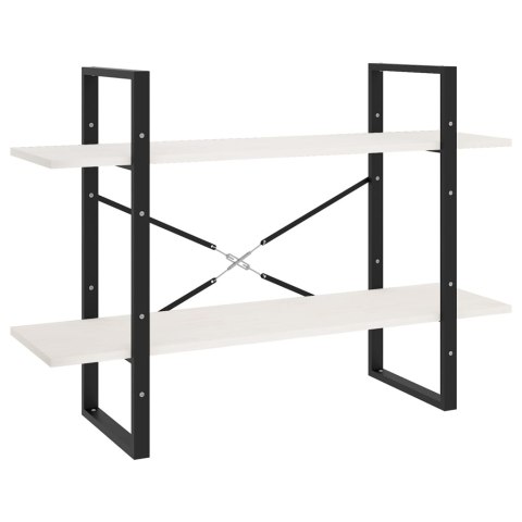  2-poziomowy regał na książki, biały, 100x30x70 cm, sosnowy Lumarko!