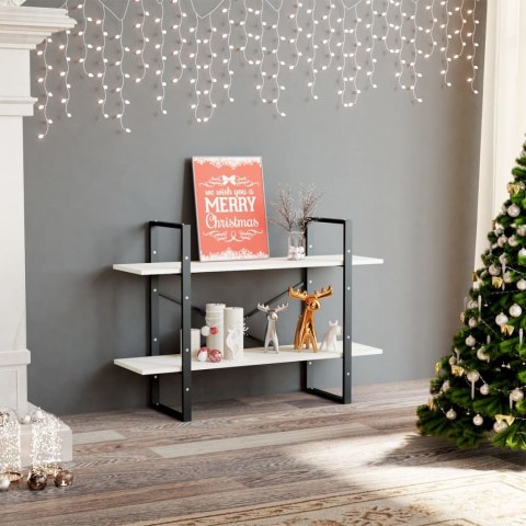  2-poziomowy regał na książki, biały, 100x30x70 cm, sosnowy Lumarko!