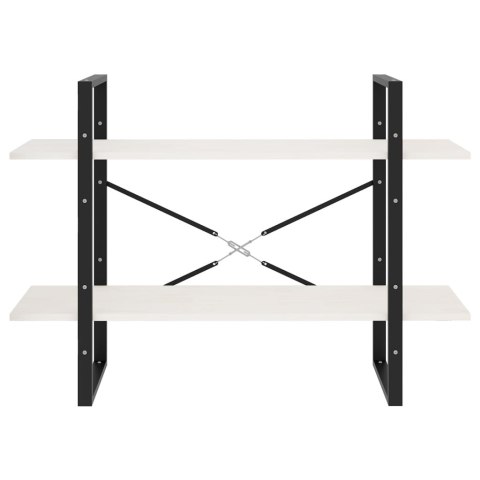  2-poziomowy regał na książki, biały, 100x30x70 cm, sosnowy Lumarko!