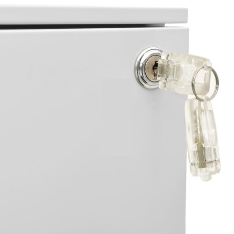  Mobilna szafka kartotekowa, jasnoszara, 39x45x67 cm, stalowa Lumarko!