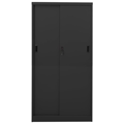  Szafa biurowa z przesuwnymi drzwiami, antracytowe, 90x40x180 cm Lumarko!