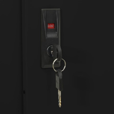  Szafa biurowa z przesuwnymi drzwiami, czarna, 90x40x180 cm Lumarko!