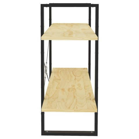  2-poziomowy regał na książki, 100x30x70 cm, sosnowy Lumarko!