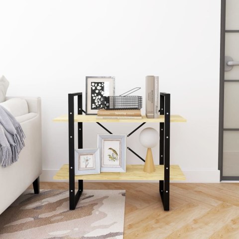  2-poziomowy regał na książki, 80x30x70 cm, sosnowy Lumarko!