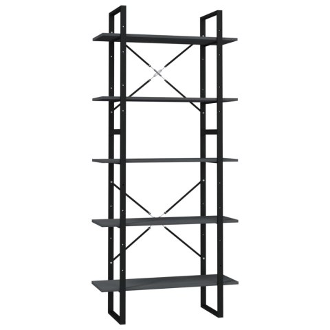  5-poziomowy regał na książki, szary, 80x30x175 cm, sosnowy Lumarko!